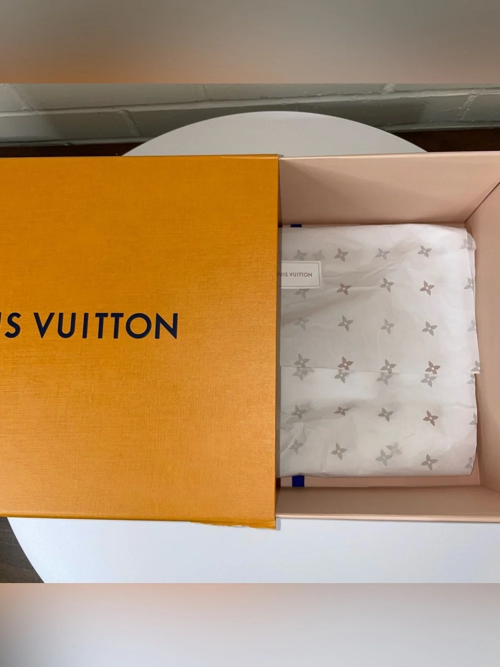 Authentic Louis Vuitton Large Box! Gift Box With Tissue Paper! 14” x 12” x 8”